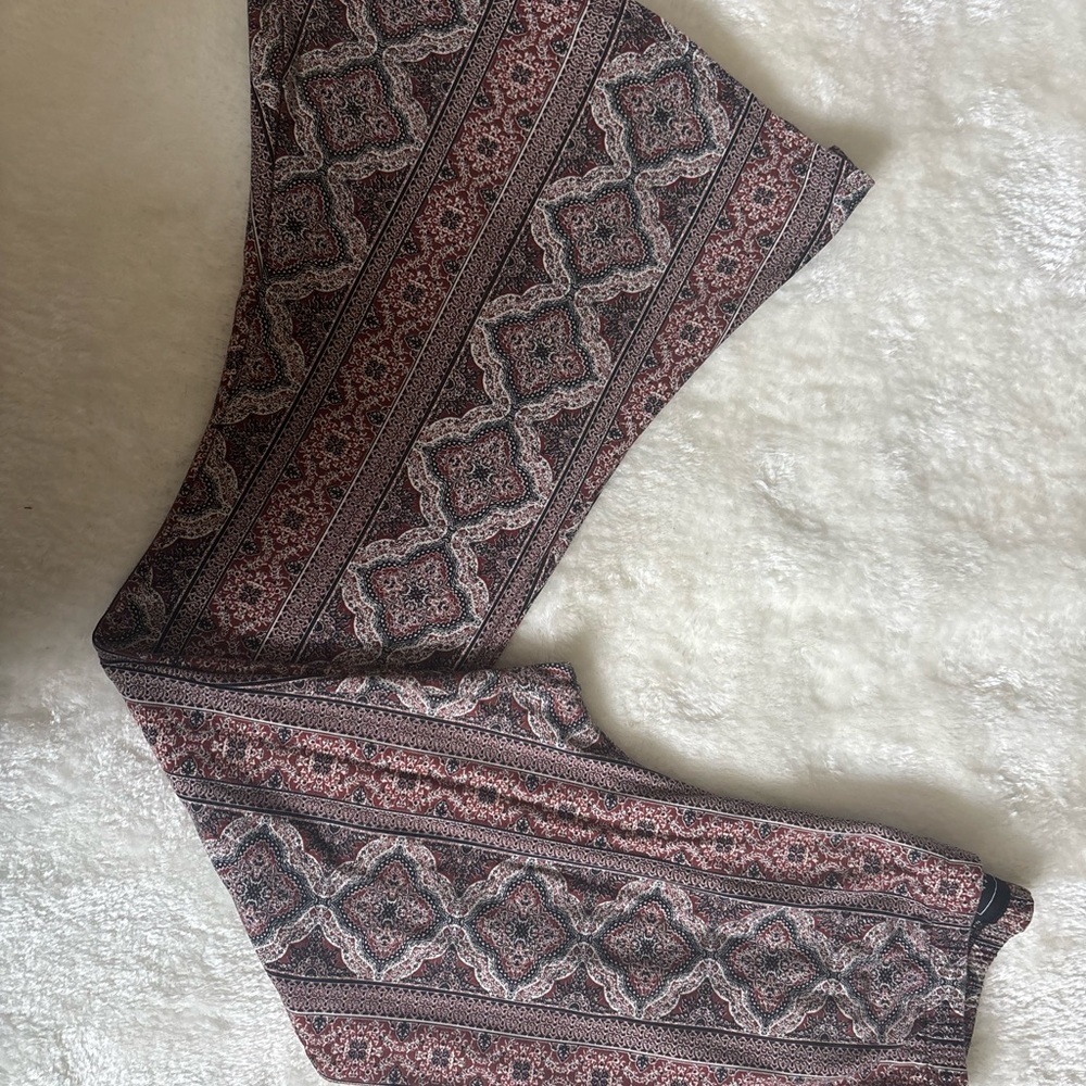 Polly & Esther Red and Black Patterned Pants - Picture 5 of 6